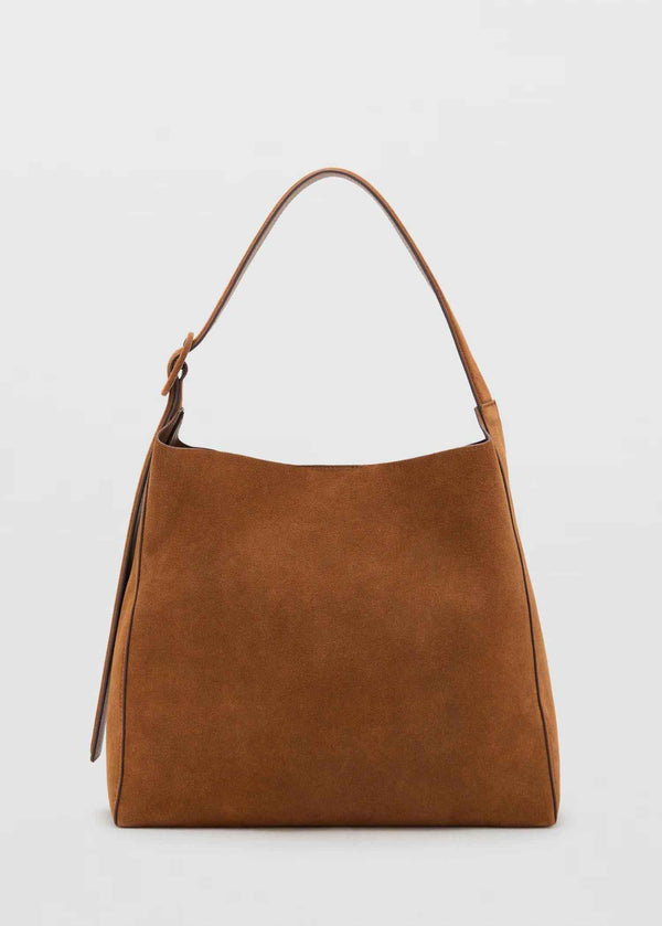 Suede Tote Bag, Brown Suede Shoulder Bag, Suede Mom Bag, Travel Purse, Every Day Suede Tote Bag, Genuine Suede Work Bag, Gift for Mom