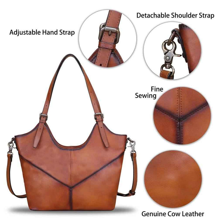 Genuine Leather Large Tote Bags for Women Vintage Shoulder Bag Satchel Purses, Genuine Leather Tote Bags, Designer Handbag, Shoulder Bag