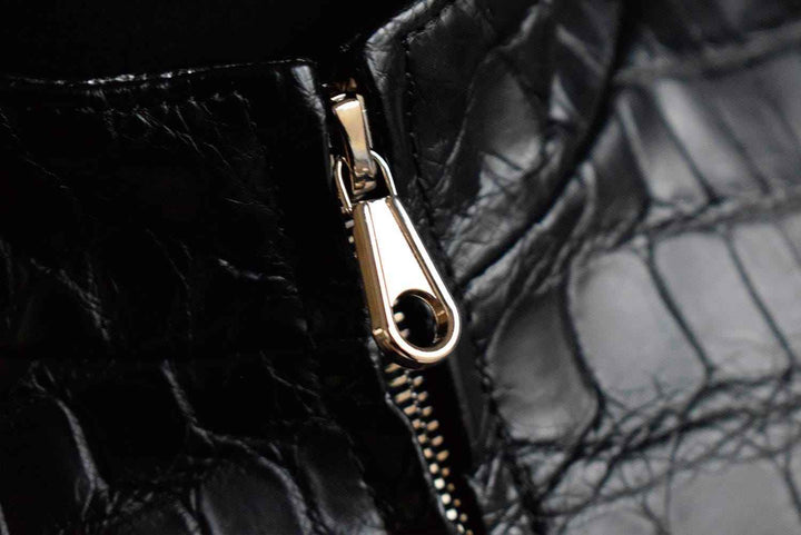 Handmade Men's Crocodile Leather Jacket Alligator Textured Embossed Crocodile Genuine Leather Jacket Men Biker Jacket gifts for him
