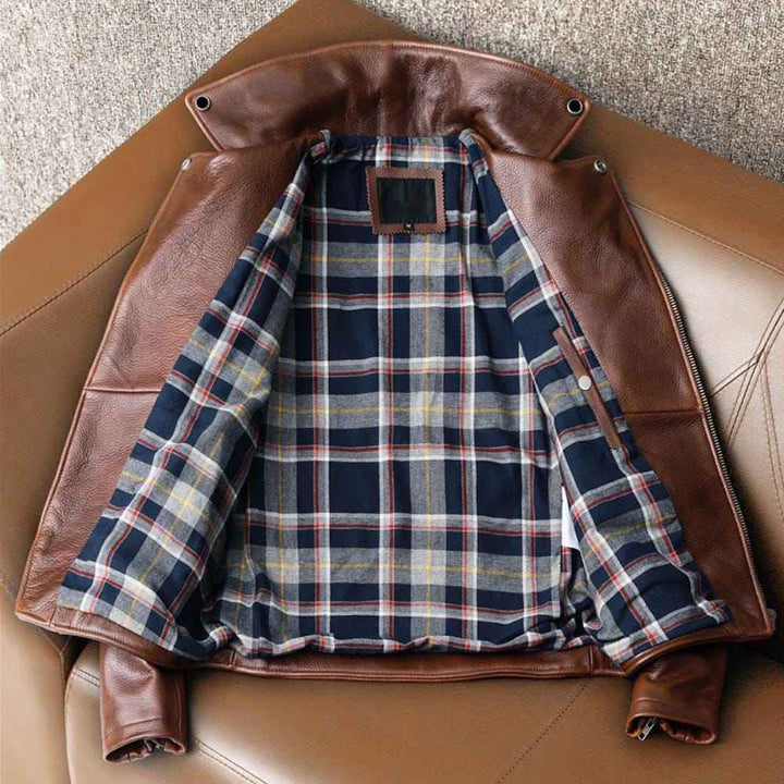 Handmade Mens Leather Jacket Lambskin Casual Brown Winter Leather Biker Jacket Vintage Leather Jacket, Motorcycle Biker Jacket, Party Jacket