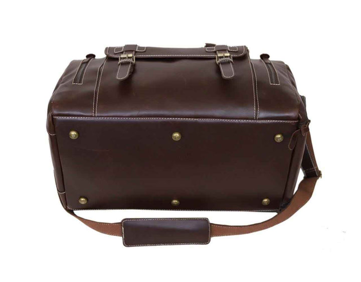 Full grain leather duffle bag men Genuine leather weekender bag brown Leather hold all Overnight travel bag Personalized gift for him duffel