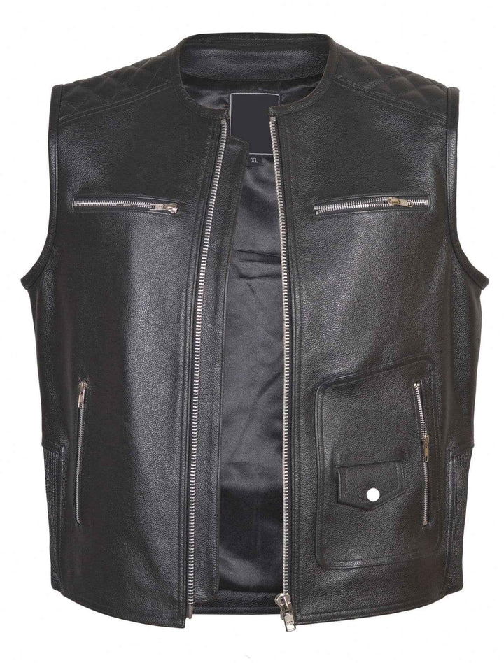 Handmade Leather Vest Vintage Black Real Leather Vest Leather Best For Motorcycle Bikers Original Leather Vest Waistcoat for Men, Mens gifts