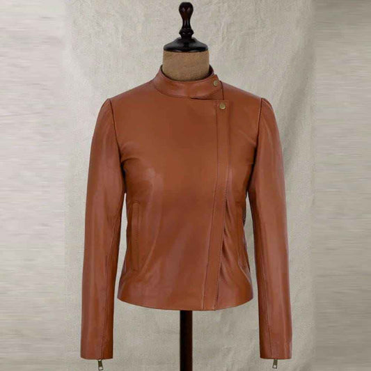 Women's Leather Jacket / Genuine Lambskin Leather Jacket / Biker Jacket / Motorcycle Jacket / New Handmade Fit Jacket / Brown Leather Jacket