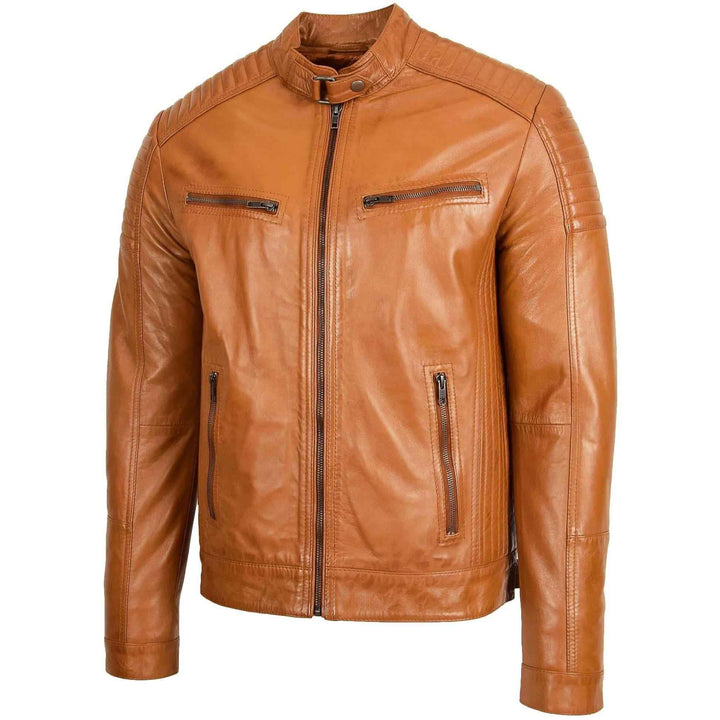 Brown Leather Jacket | 100% Real Leather Jacket | Mens Leather Jacket, Moto Biker Jacket, Classic Winter Bomber Style Motorcycle Coat Jacket