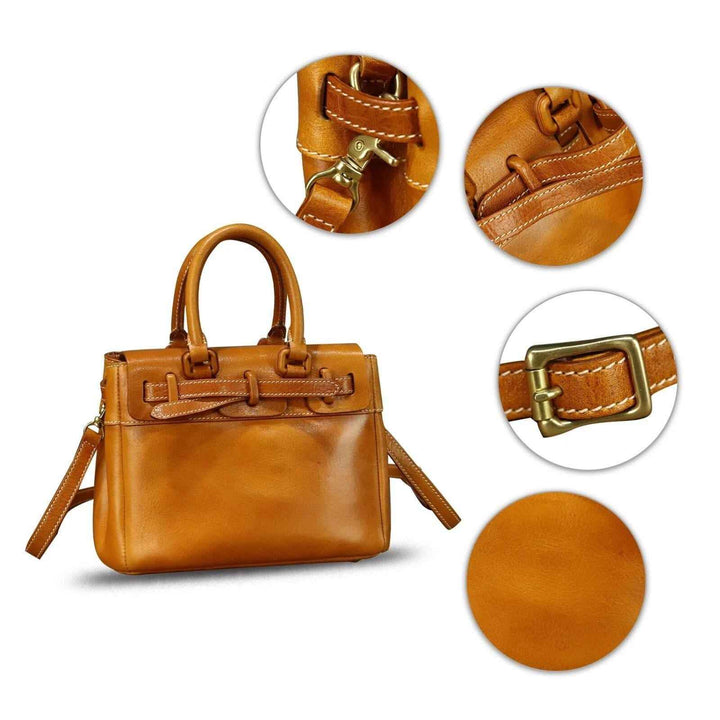 Genuine Leather Bag Handbag Women Vintage Leather Purse Shoulder Crossbody Bag, Shopping leather bag, Woman leather tote, Woman shoulder bag