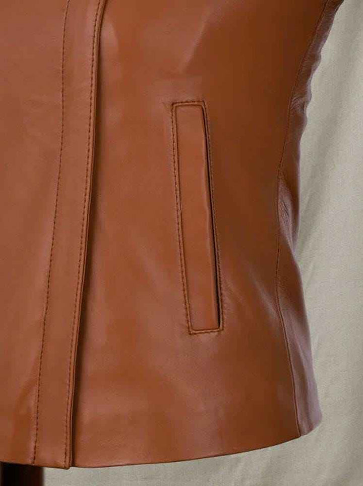 Women's Leather Jacket / Genuine Lambskin Leather Jacket / Biker Jacket / Motorcycle Jacket / New Handmade Fit Jacket / Brown Leather Jacket