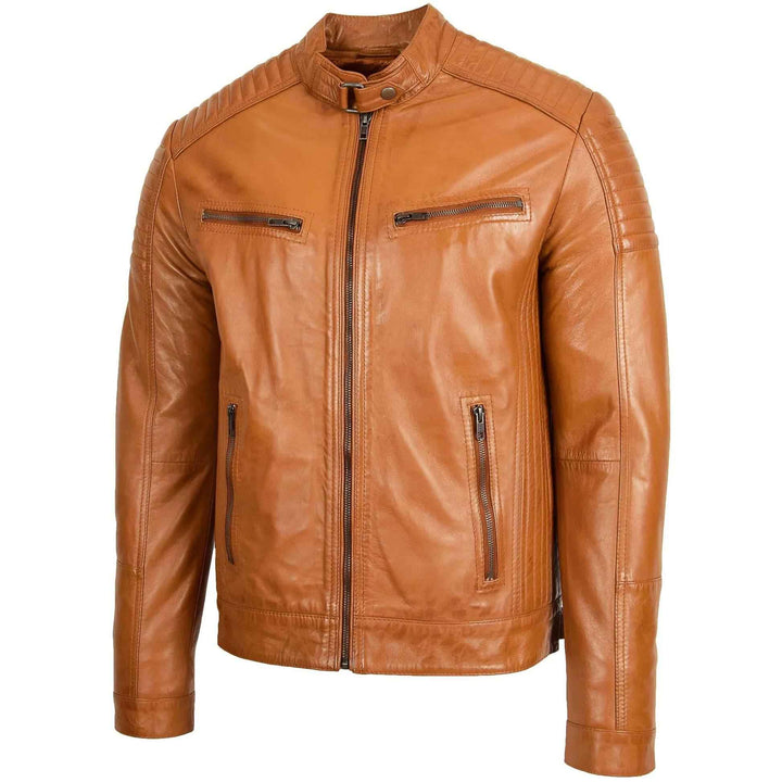 Brown Leather Jacket | 100% Real Leather Jacket | Mens Leather Jacket, Moto Biker Jacket, Classic Winter Bomber Style Motorcycle Coat Jacket