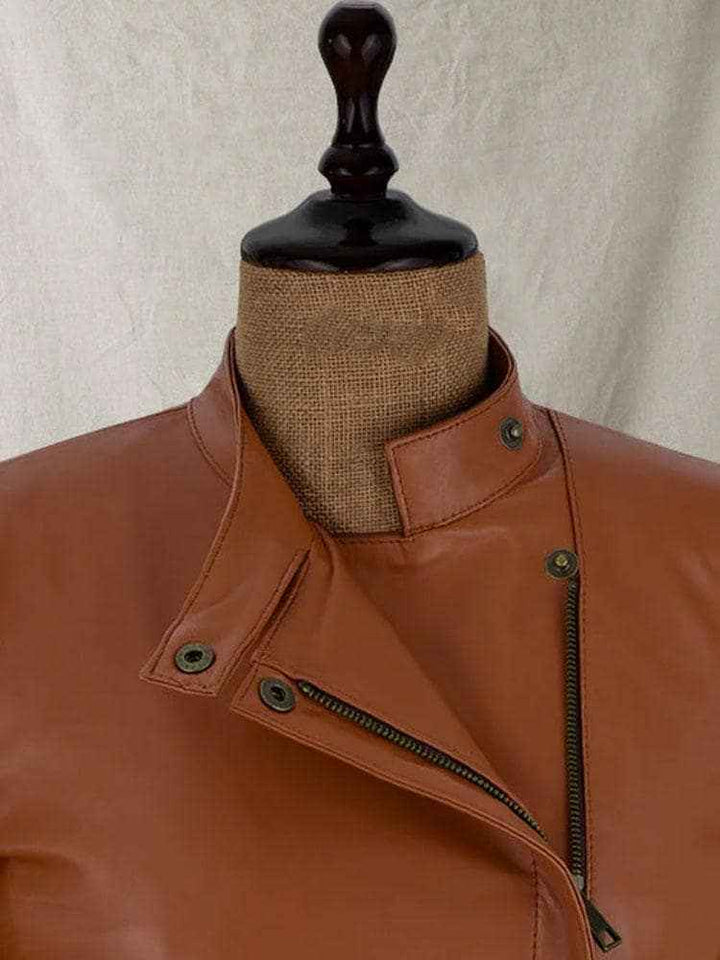 Women's Leather Jacket / Genuine Lambskin Leather Jacket / Biker Jacket / Motorcycle Jacket / New Handmade Fit Jacket / Brown Leather Jacket