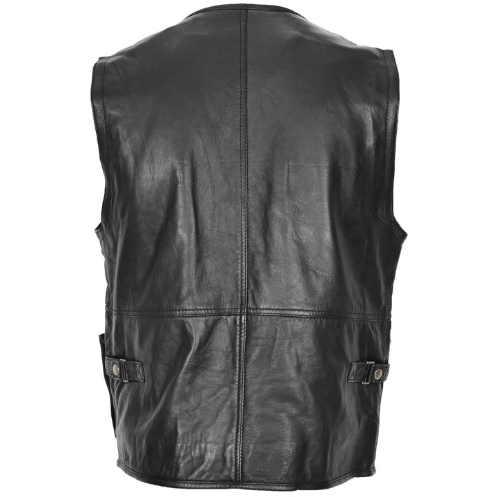 Men Genuine Cowhide Leather Western Sleeveless Vest Black leather men's vest, Leather Riding Vest, Motorcycle Vest, Leather Vest For Dad