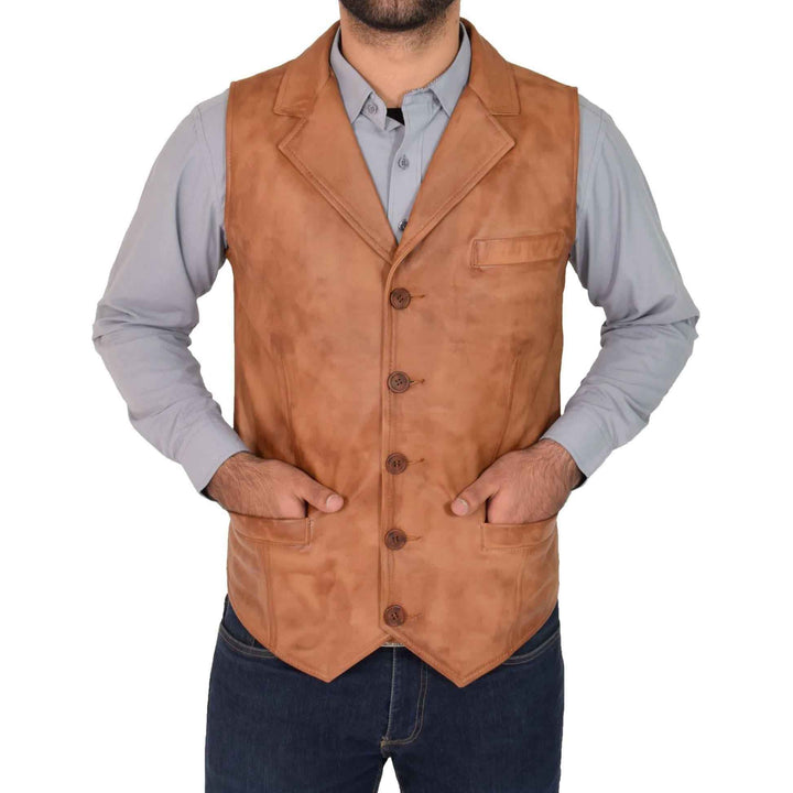 Men's Leather Vest Soft Leather Vest Brown Leather Vest - Soft Sheepskin Vest Slim Fit Motorcycle Vest, Leather Vest, Gifts For Dad And Him