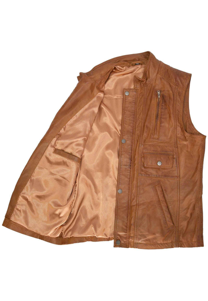 Men Classic Motorcycle Brown Leather Vest, Motorcycle Vest, Leather Jacket Men, Hunting Fishing Vest, Handmade Genuine Leather Custom Vest