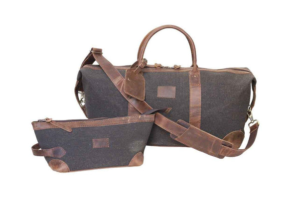 Canvas and Leather Duffle Bag for Men  Carry-On Travel Gym Bag  Weekender Overnight Bag  Stylish Gift for Him  Fashion Duffel