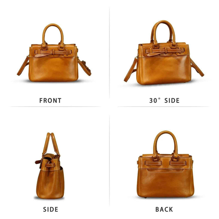 Genuine Leather Bag Handbag Women Vintage Leather Purse Shoulder Crossbody Bag, Shopping leather bag, Woman leather tote, Woman shoulder bag