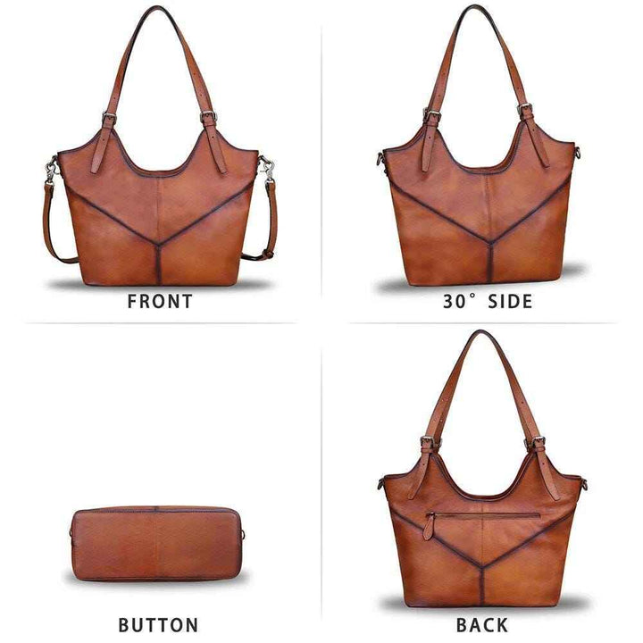 Genuine Leather Large Tote Bags for Women Vintage Shoulder Bag Satchel Purses, Genuine Leather Tote Bags, Designer Handbag, Shoulder Bag