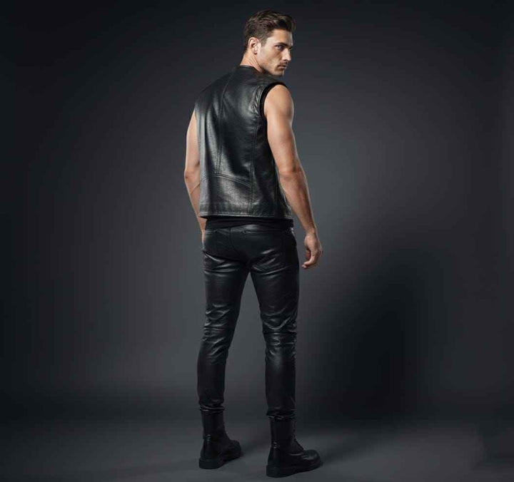 Handmade Leather Vest Vintage Black Real Leather Vest Leather Best For Motorcycle Bikers Original Leather Vest Waistcoat for Men, Mens gifts