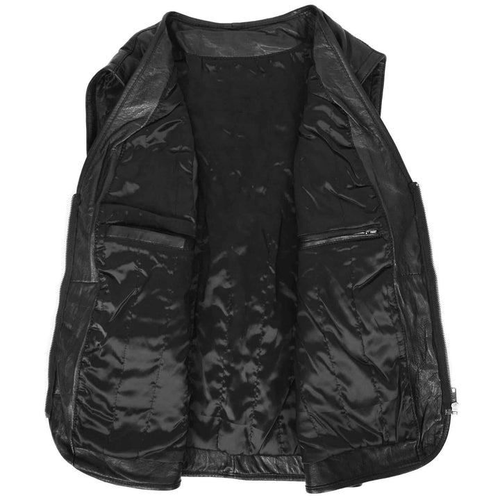 Men Genuine Cowhide Leather Western Sleeveless Vest Black leather men's vest, Leather Riding Vest, Motorcycle Vest, Leather Vest For Dad