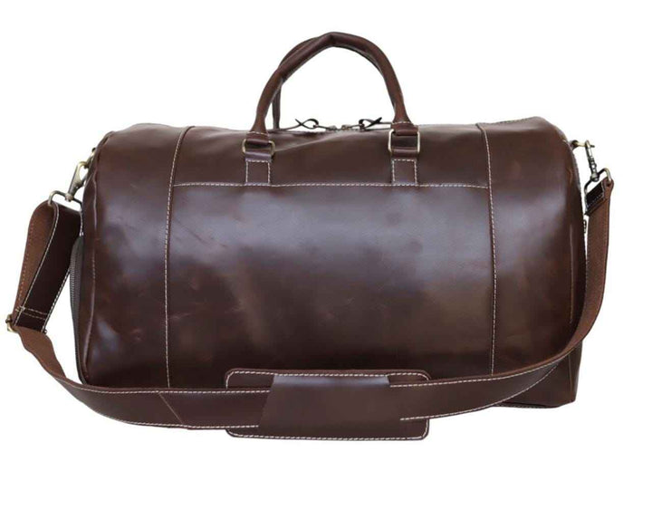 Full grain leather duffle bag men Genuine leather weekender bag brown Leather hold all Overnight travel bag Personalized gift for him duffel