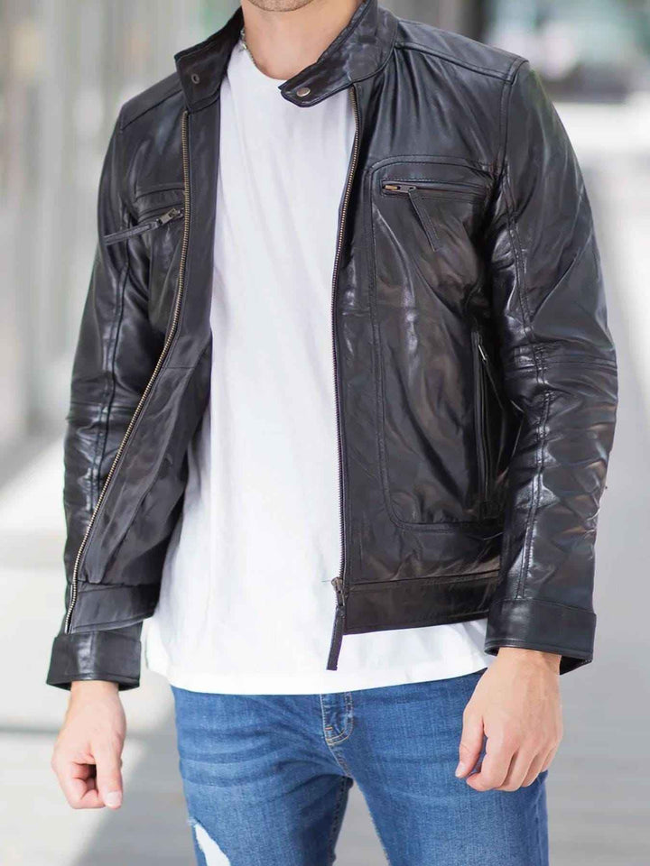100% Original Leather Jacket For Men, Black Leather Jacket, Leather Jacket, Motorcycle Jacket, Biker Jacket, Winter Warm Leather Jacket