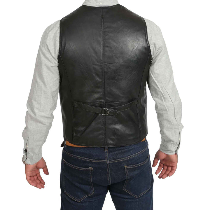 Mens Leather Traditional Waistcoat Black Vest leather men's vest, Leather Riding Vest, Motorcycle Vest, Leather Vest For Dad, Gifts For him
